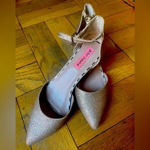 Betsey Johnson glitter heels - worn once, size 8